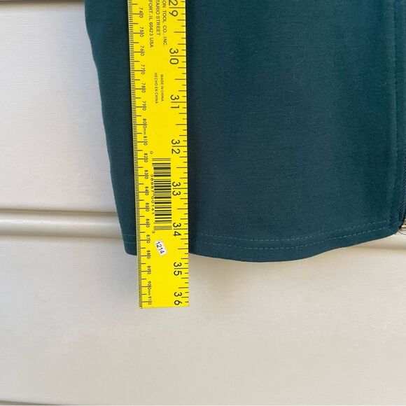 Haute Monde Green Bodycon Mini Dress with Front Zipper Size Large - Picture 9 of 9